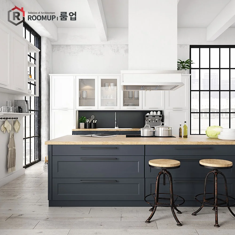 룸엄 예쁜 싱크대 열전사 도장도어_모던앤티크